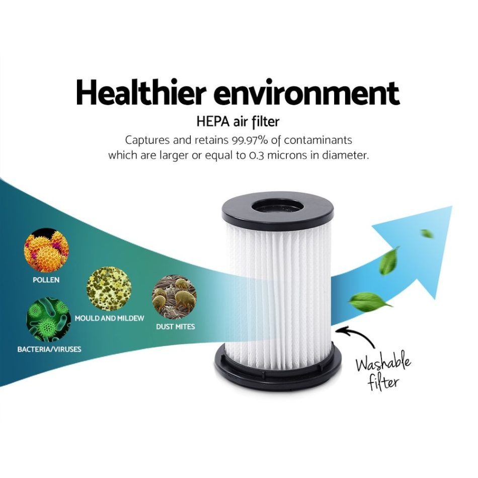 Devanti Stick Vacuum Cleaner Cordless HEPA Filter Purple - Image 3