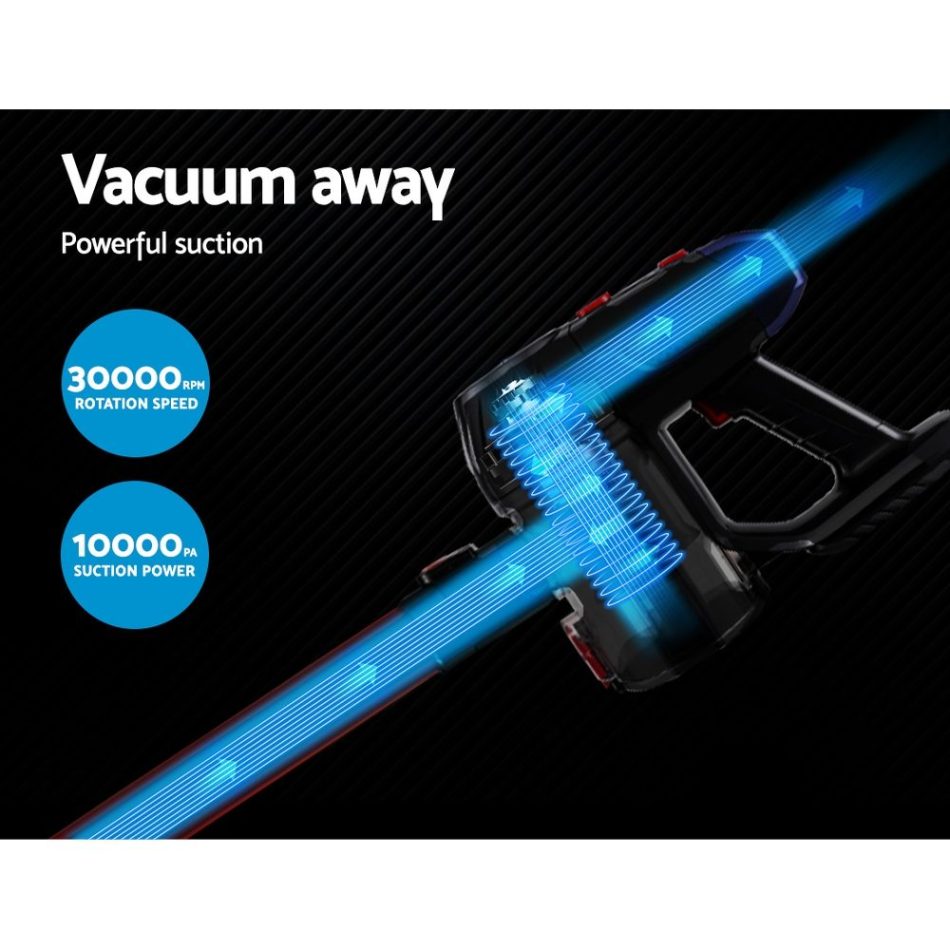 Devanti Stick Vacuum Cleaner HEPA Filter Red 150W - Image 5