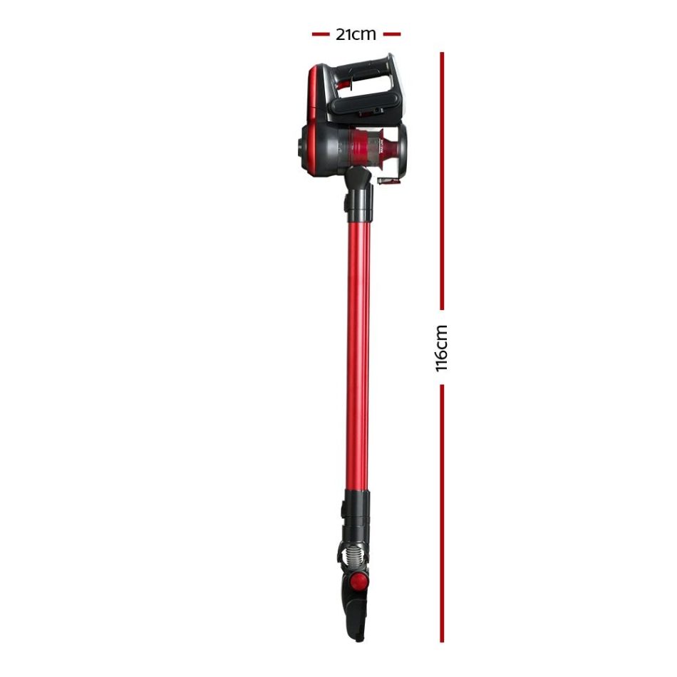 Devanti Stick Vacuum Cleaner Brushless Cordless 250W Red - Image 2