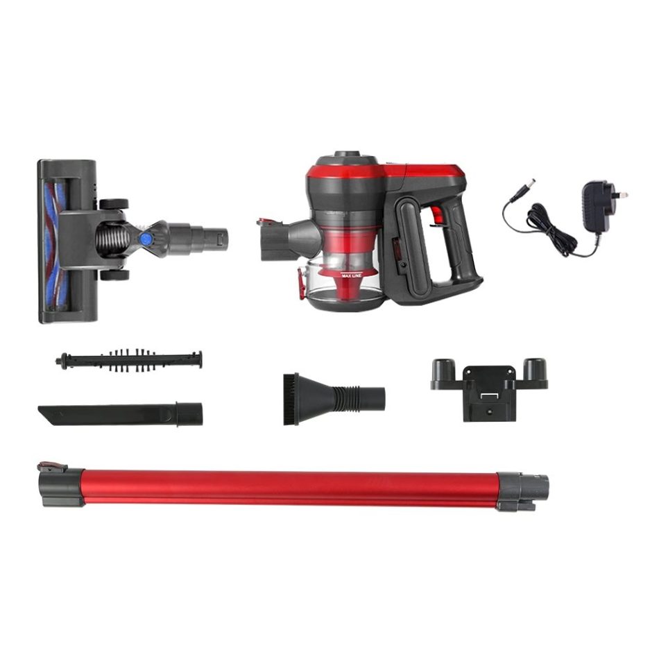 Devanti Stick Vacuum Cleaner Brushless Cordless 250W Red - Image 3