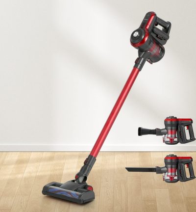 Devanti Stick Vacuum Cleaner Brushless Cordless 250W Red