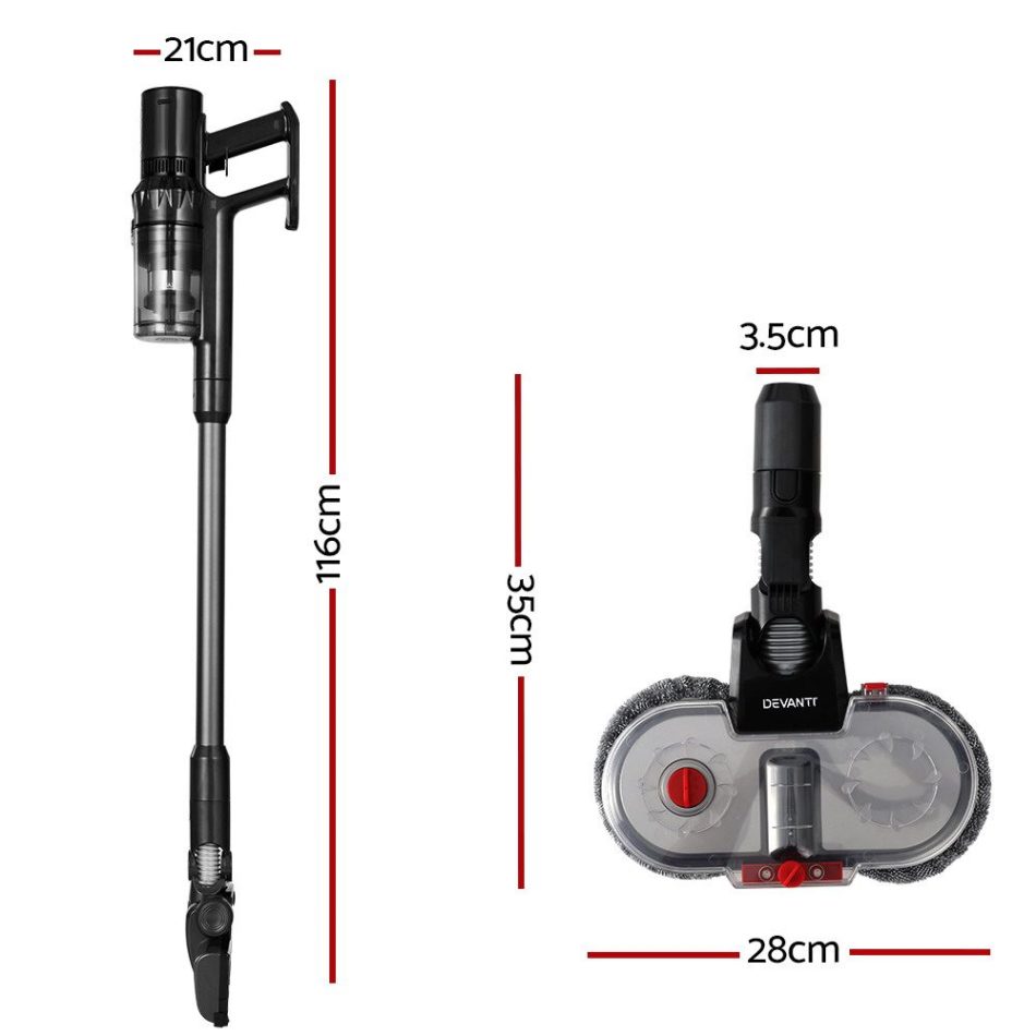 Devanti Stick Vacuum Cleaner Mop Head 350W Grey - Image 2