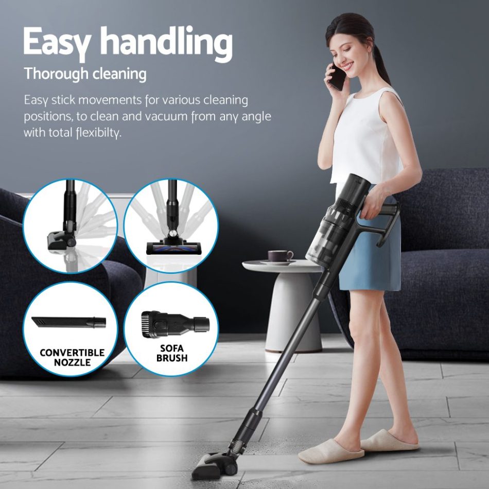 Devanti Stick Vacuum Cleaner Mop Head 350W Grey - Image 6