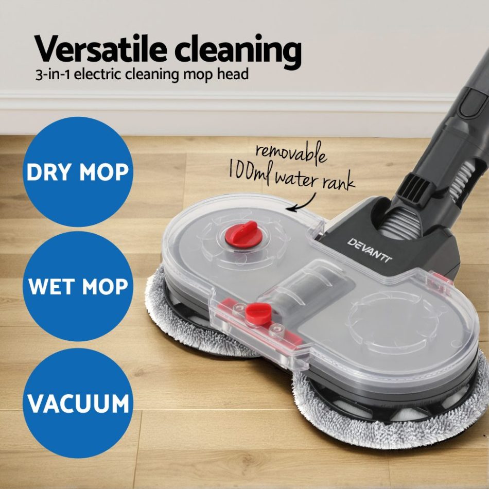 Devanti Stick Vacuum Cleaner Mop Head 350W Grey - Image 7