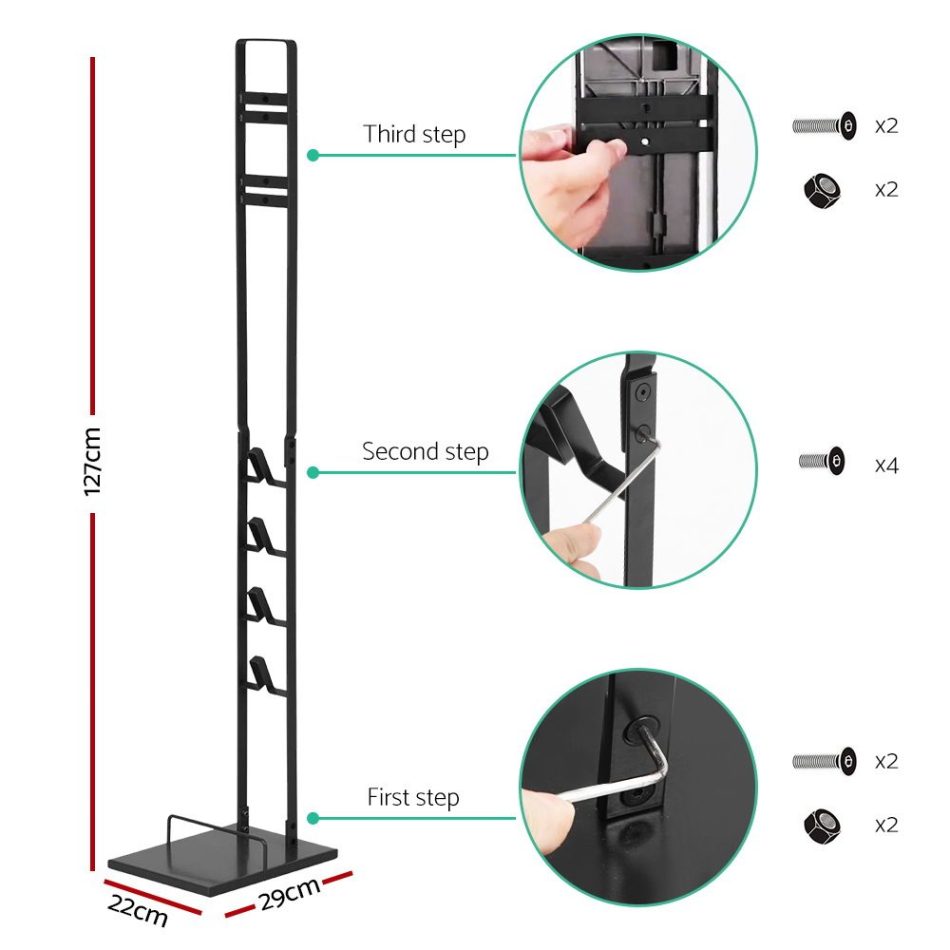 Artiss Freestanding Dyson Vacuum Cleaner Stand for V6 7 8 10 11 Black - Image 2