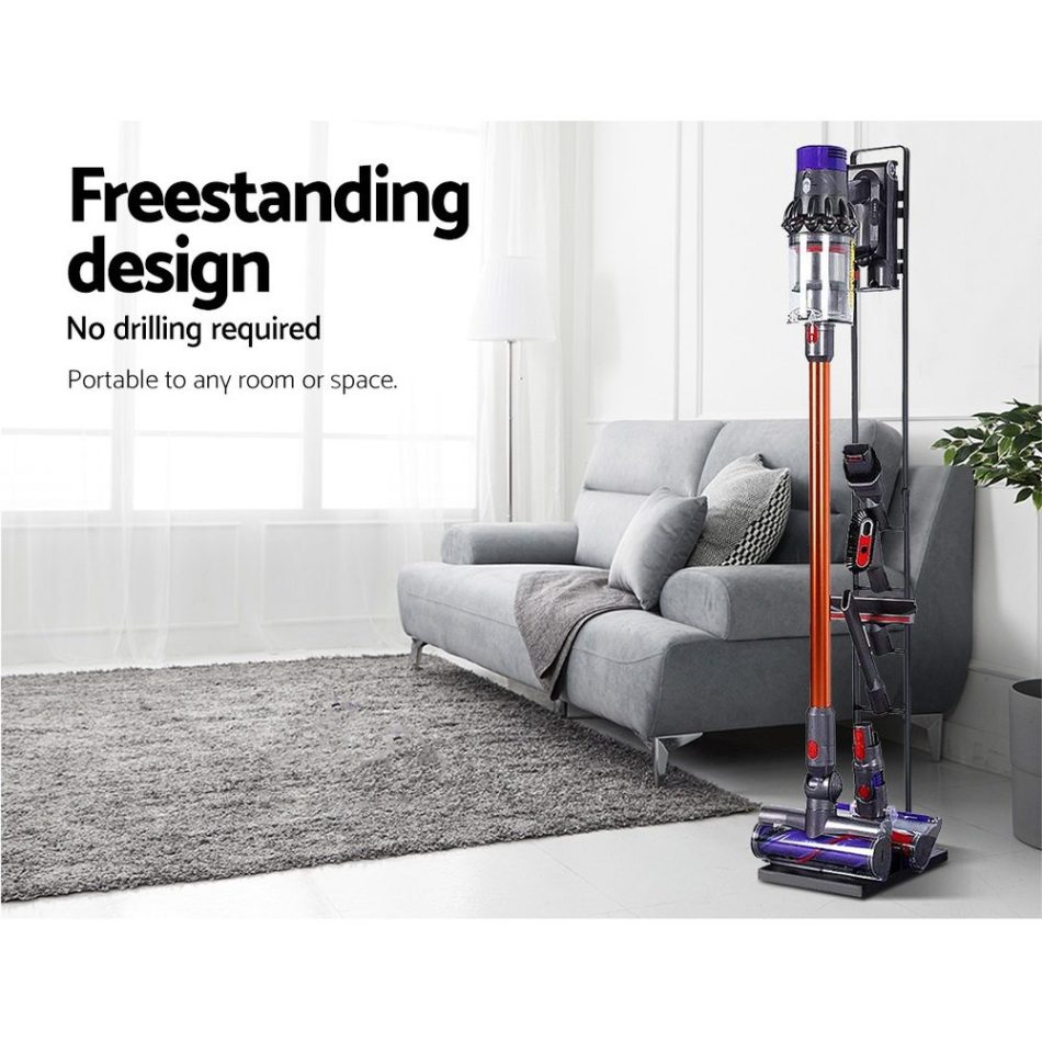 Artiss Freestanding Dyson Vacuum Cleaner Stand for V6 7 8 10 11 Black - Image 4