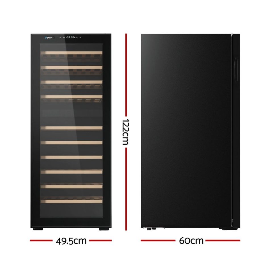 Devanti Wine Fridge Cooler Compressor Dual Zone 80 Bottles - Image 2