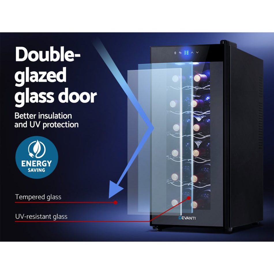 Devanti Wine Fridge Cooler 12 Bottles - Image 6