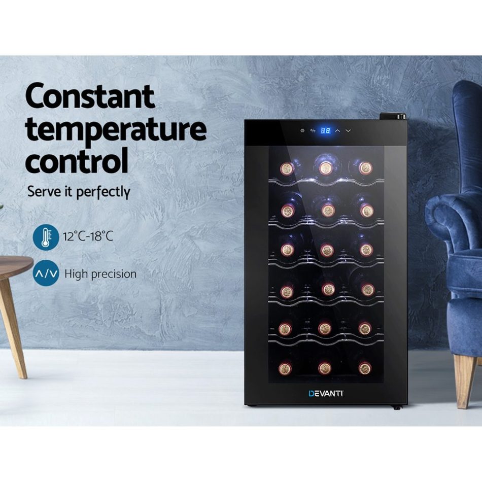 Devanti Wine Fridge Cooler 18 Bottles - Image 5