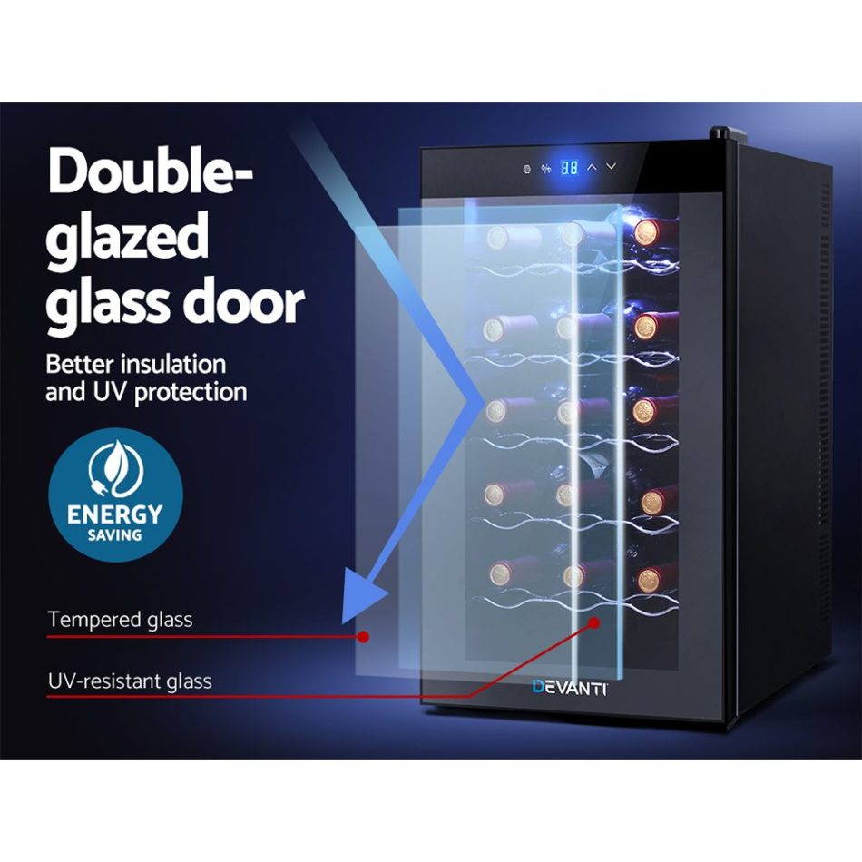 Devanti Wine Fridge Cooler 18 Bottles - Image 6