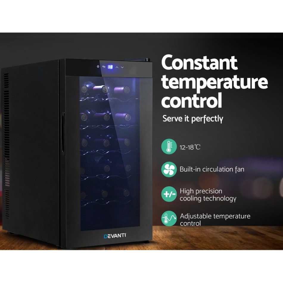 Devanti Wine Fridge Cooler 18 Bottles - Image 7