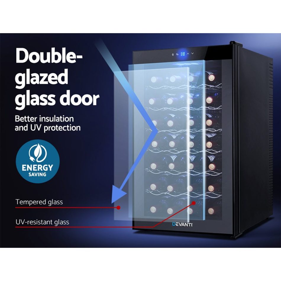 Devanti Wine Fridge Cooler 28 Bottles - Image 6