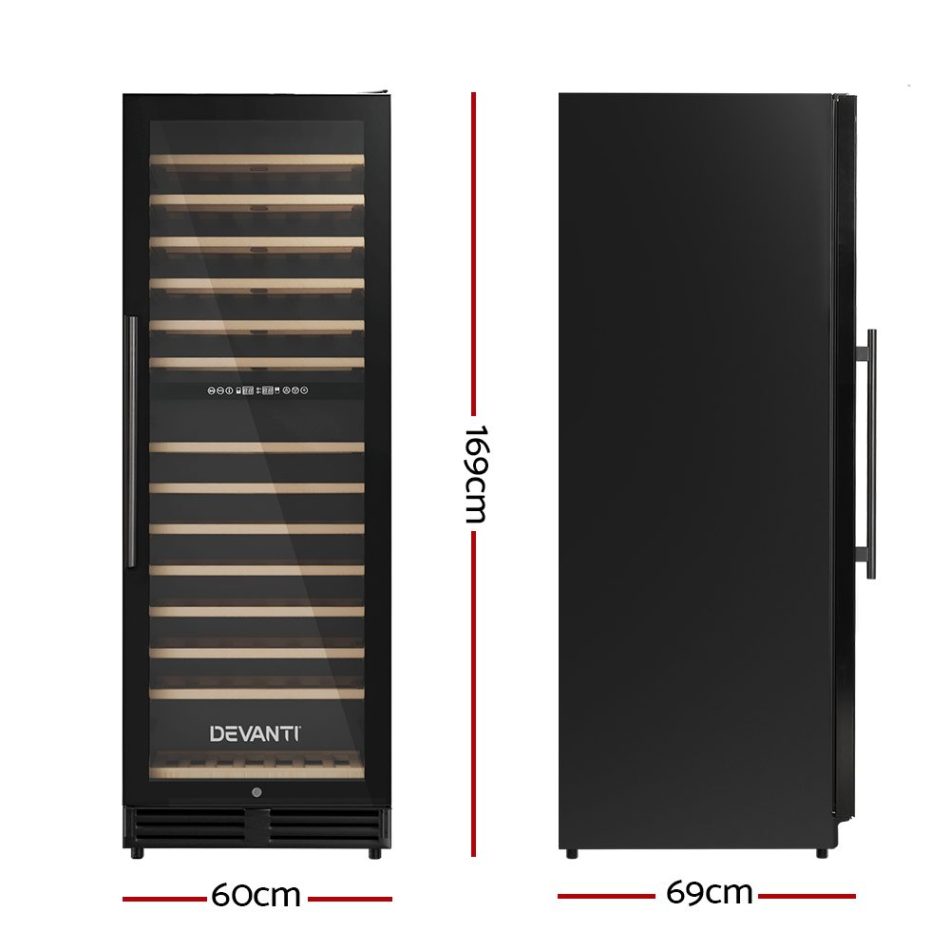 Devanti Wine Fridge Cooler Dual Zone 128 Bottles - Image 2