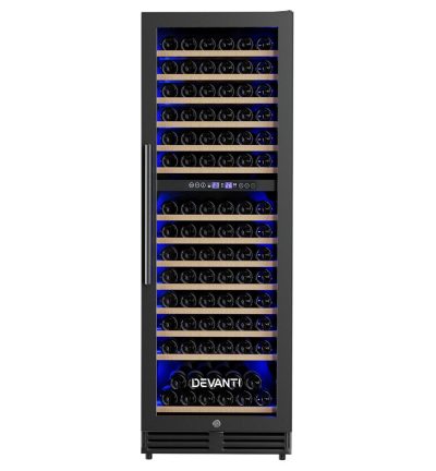 Devanti Wine Fridge Cooler Dual Zone 154 Bottles