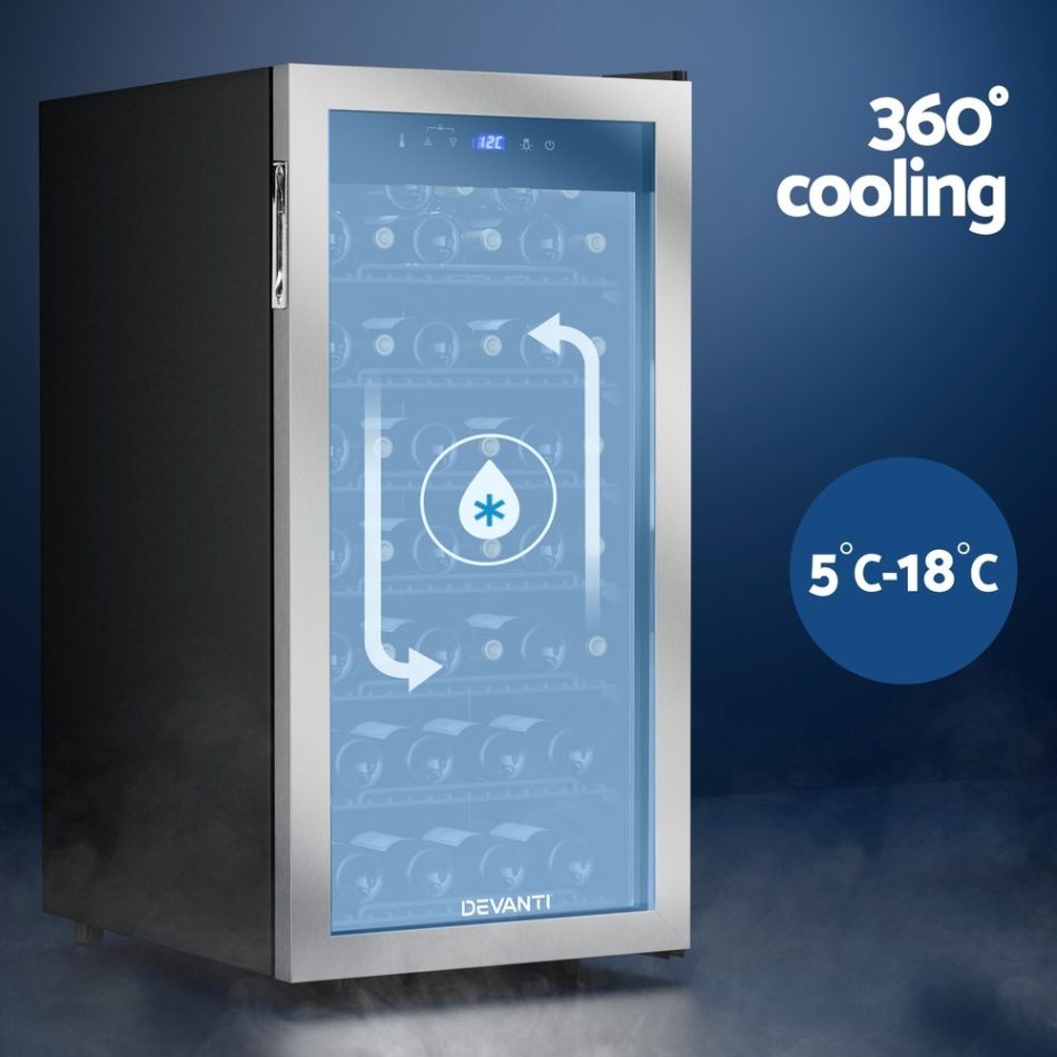 Devanti Wine Fridge Cooler 42 Bottles - Image 4