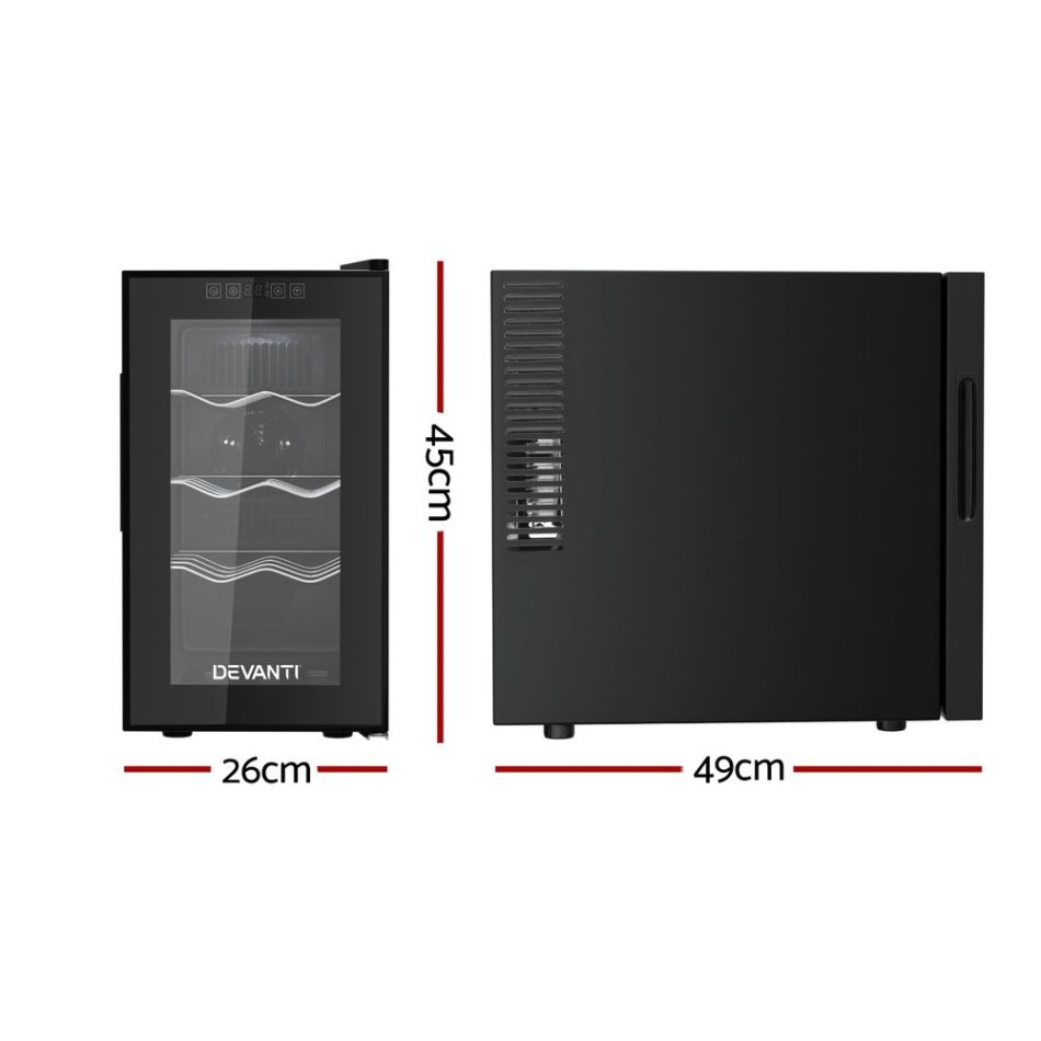 Devanti Wine Fridge Cooler 8 Bottles - Image 2
