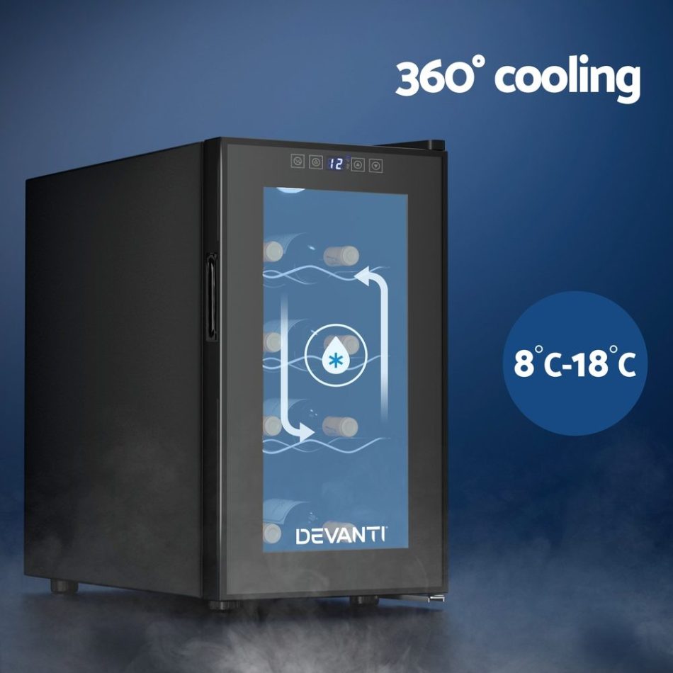 Devanti Wine Fridge Cooler 8 Bottles - Image 4
