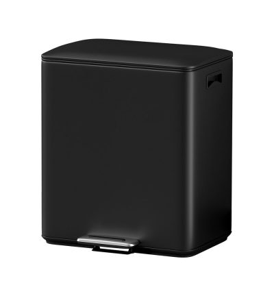 Cefito Pedal Bins Rubbish Bin Dual Compartment Waste Recycle Dustbins 40L Black
