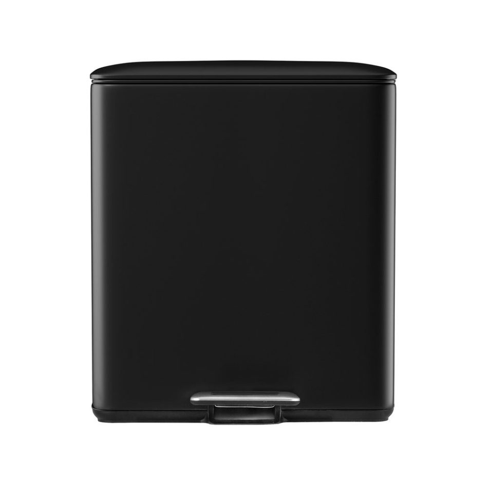 Cefito Pedal Bins Rubbish Bin Dual Compartment Waste Recycle Dustbins 40L Black - Image 3
