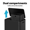 Cefito Pedal Bins Rubbish Bin Dual Compartment Waste Recycle Dustbins 40L Black - Image 4
