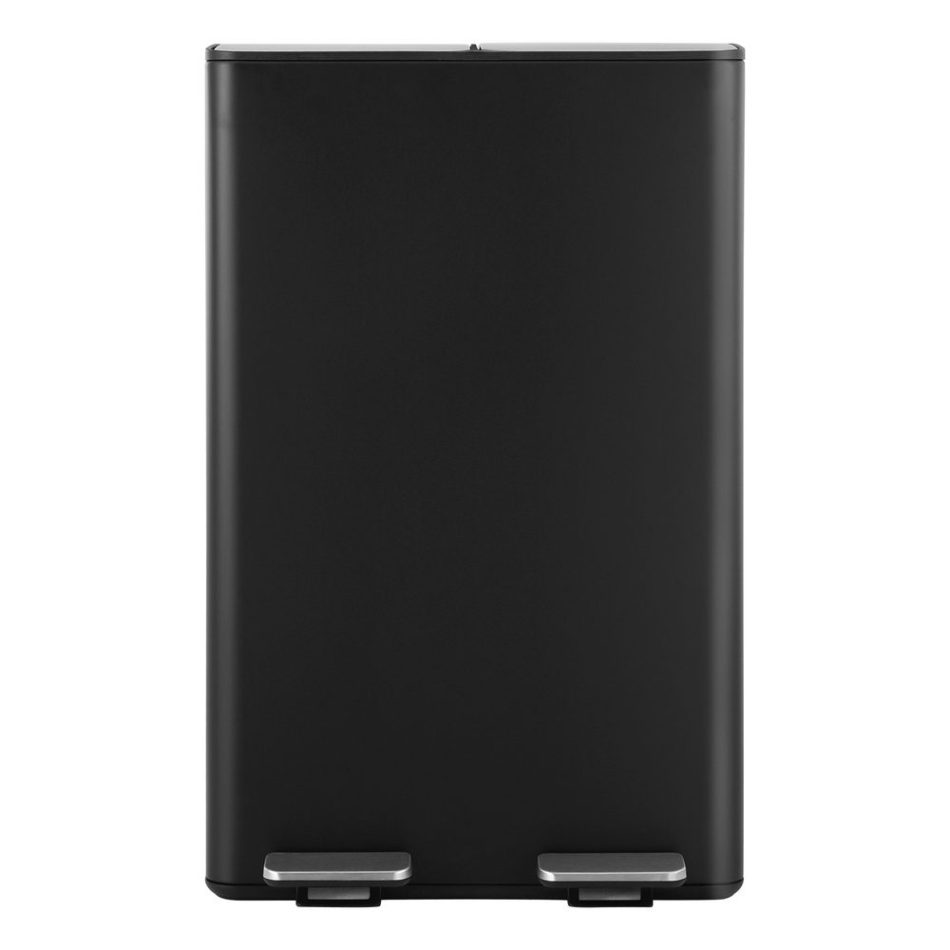Cefito Pedal Bins Rubbish Bin Dual Compartment Waste Recycle Dustbins 60L Black - Image 3