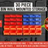 30 Bins Tool Storage Wall Mounted Organiser Parts Garage Workshop Box Heavy Duty - Image 2