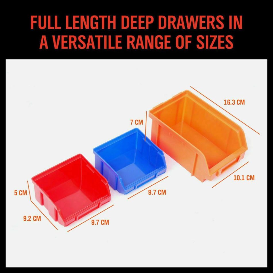 30 Bins Tool Storage Wall Mounted Organiser Parts Garage Workshop Box Heavy Duty - Image 4