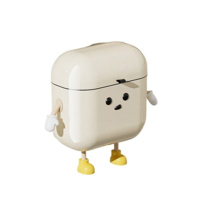 Cream white wall hanging trash can U fun style small size 26cm * 20cm (with handle) * 25.5cm