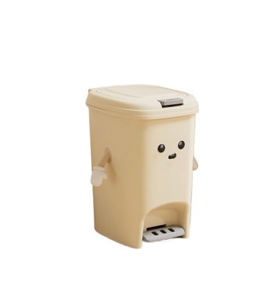 Cream white 8L foot pedal trash can U fun style 20cm * 27.5cm * 27.5cm