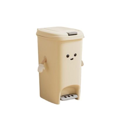 Cream white 15L foot pedal trash can U fun style 20cm * 27.5cm * 27.5cm
