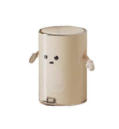 Round trash can 15L-silver-plated, 2 hands + eyes (large size)