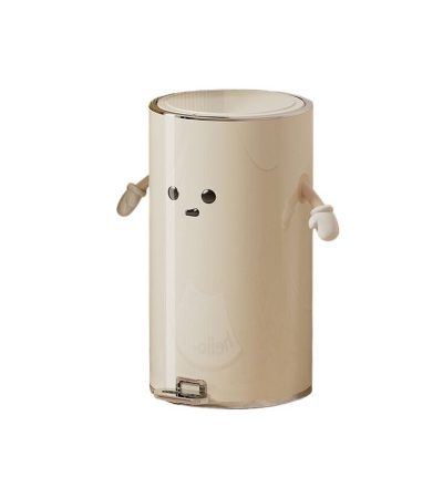 Round Trash Can Silver-Plated, 20L, 2 hands + eyes (large size)