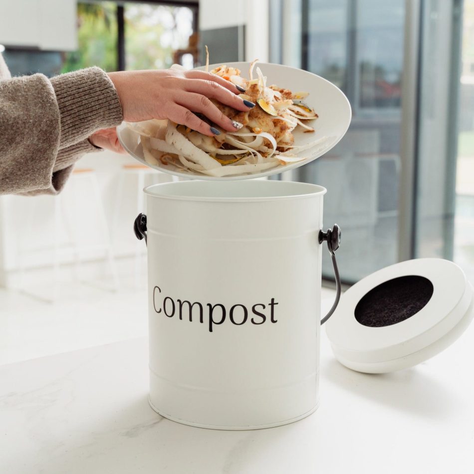 5L Kitchen Bench Compost Bin with 6 Replacment Activated Carbon Filters - Image 2