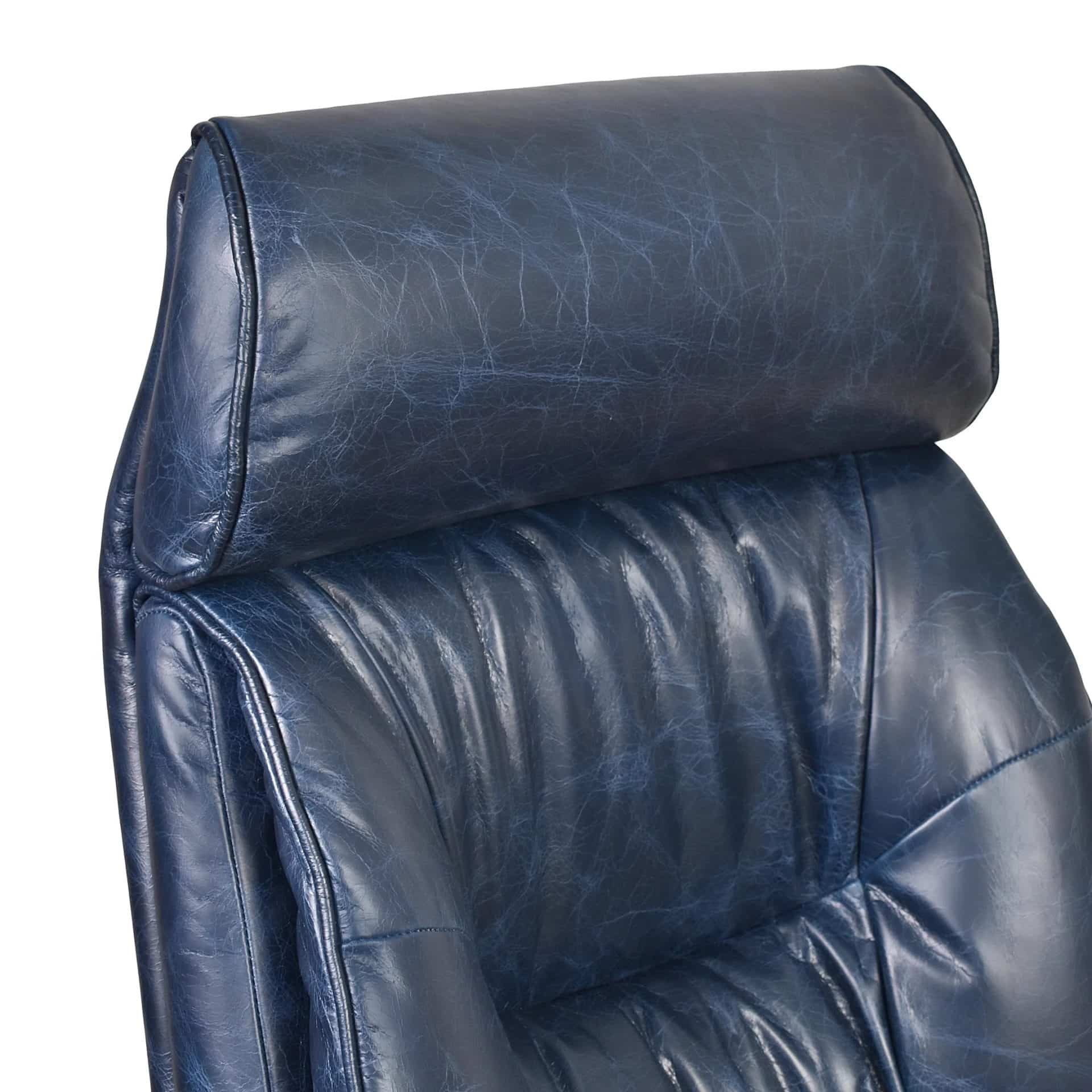 Forestville Blue Leather Desk Chair - Image 7