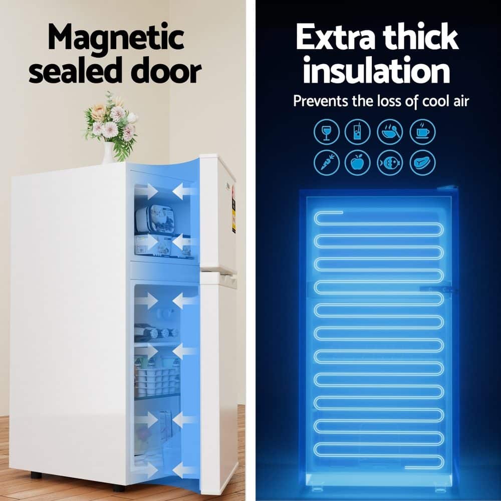 Devanti 80L Bar Fridge Mini Freezer Refrigerator White - Image 5