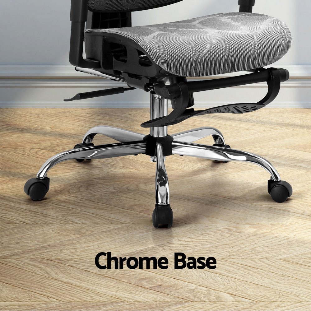 Artiss Ergonomic Office Chair Footrest Grey - Image 6