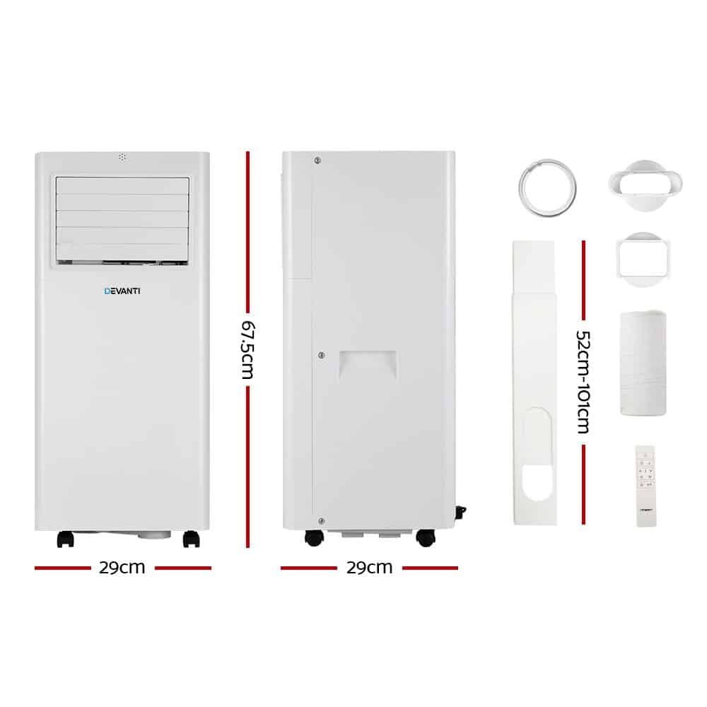 Devanti Portable Air Conditioner 7000BTU Cooling Mobile Fan Cooler Dehumidifier - Image 2