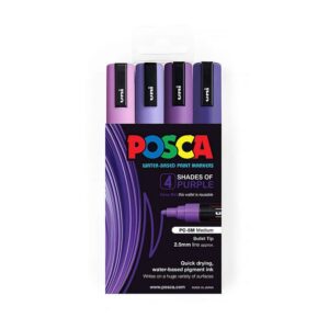 Posca PC-5M Med Blt Purpls Pk4
