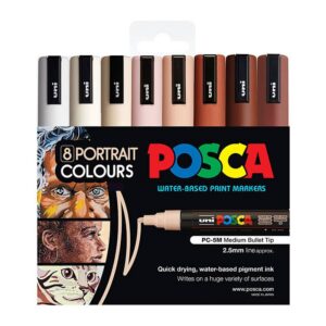 Posca PC-5M Med Portrait Pk8