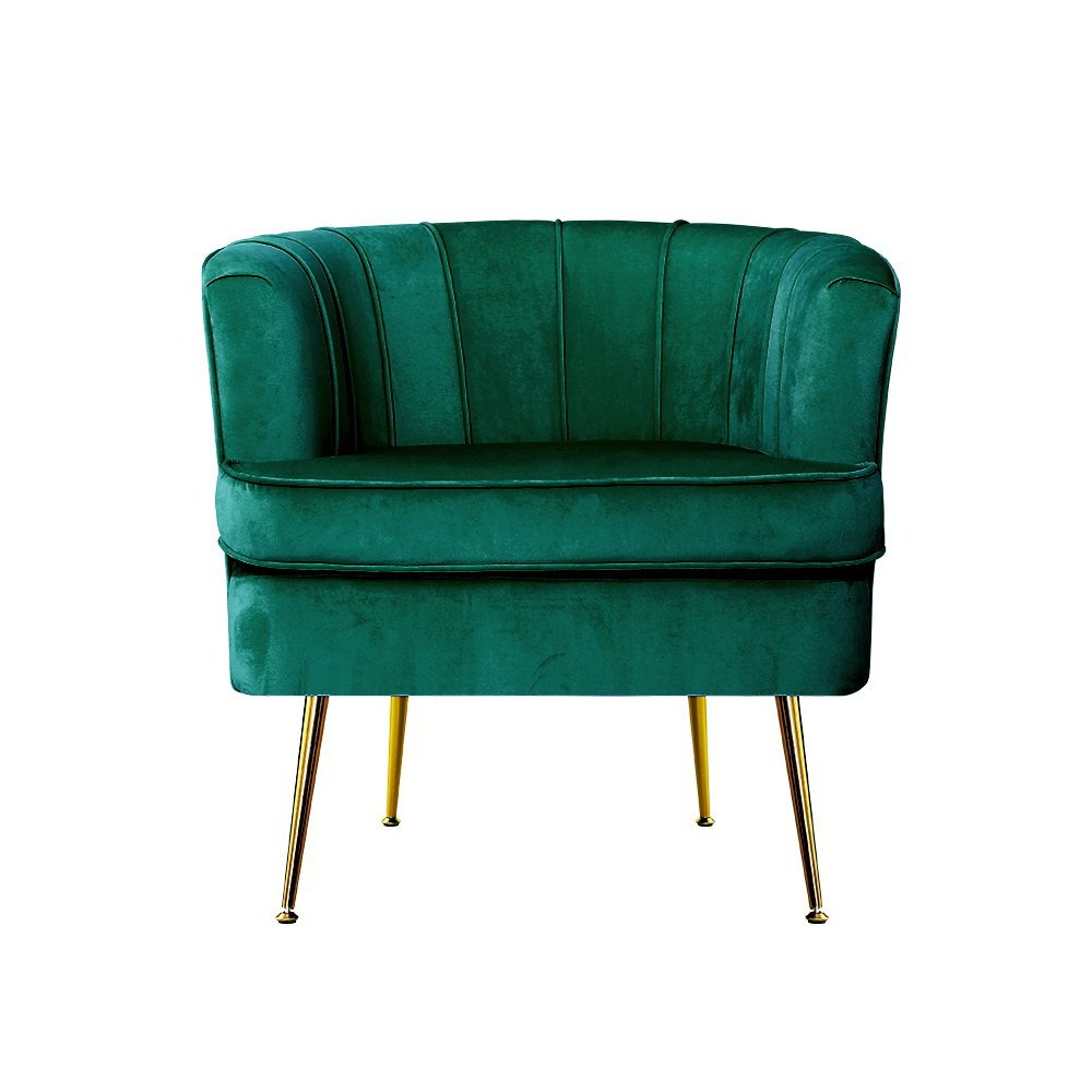 Artiss Armchair Velvet Green Norvia - Image 3