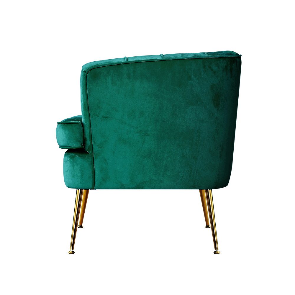 Artiss Armchair Velvet Green Norvia - Image 4