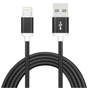 Astrotek 2m USB Lightning Data Sync Charger Black Cable for iPhone X 9 8 7S 7 Plus 6S 6 Plus 5 5S iPad Air Mini iPod