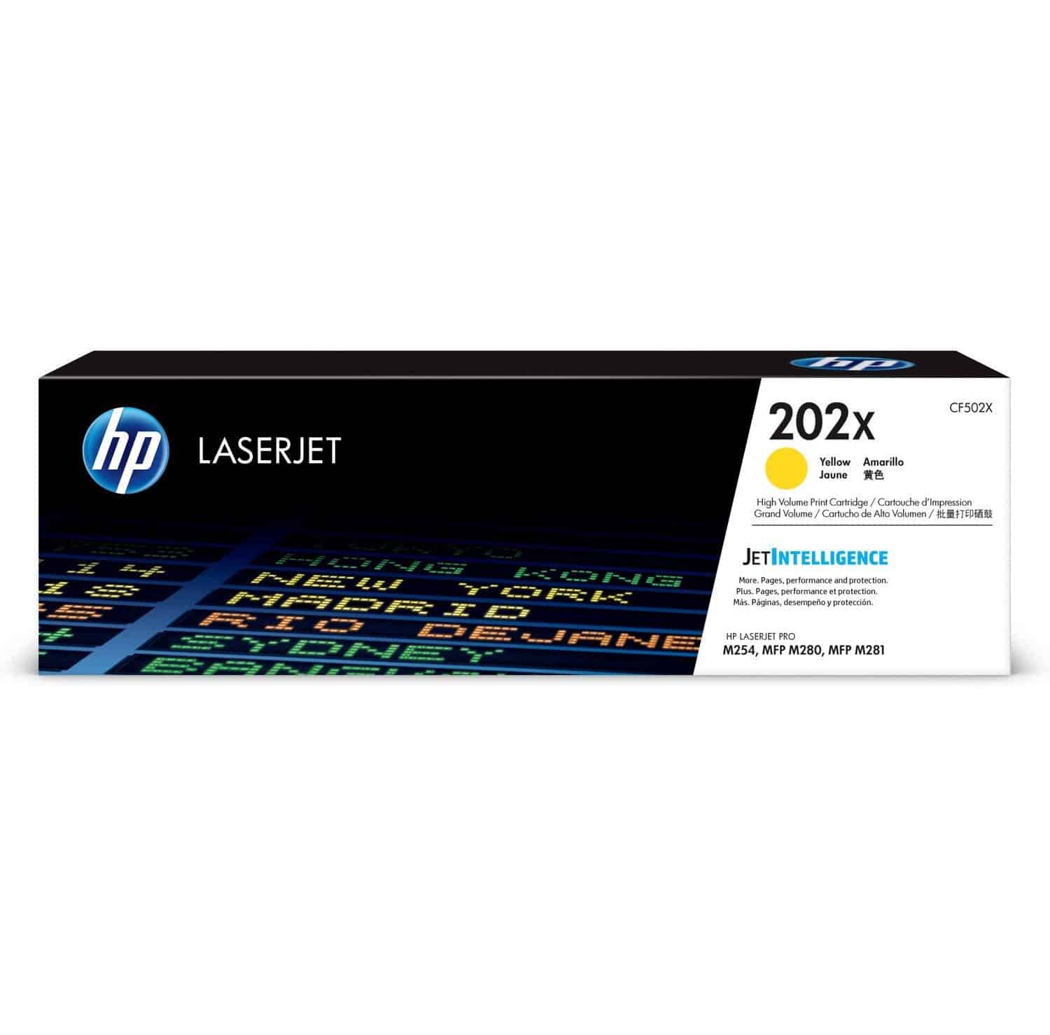 HP 202X Yellow Laserjet Toner 2.5K FOR M254Dw M254Nw M280Nw M281Fdn M281Fdw