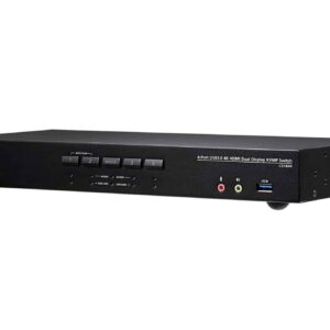 Aten Desktop KVMP Switch 4 Port Dual Display 4k HDMI w/ audio, Cables Included, 2x USB Port, Selection Via Front Panel