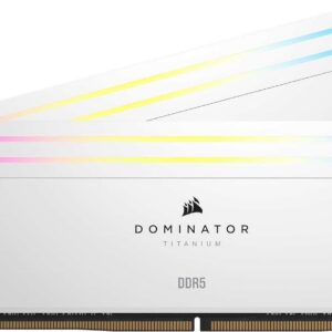 Corsair DOMINATOR TITANIUM RGB 96GB (2x48GB) DDR5 DRAM 6600MT/s CL32 Intel XMP Memory Kit â€” WHITE