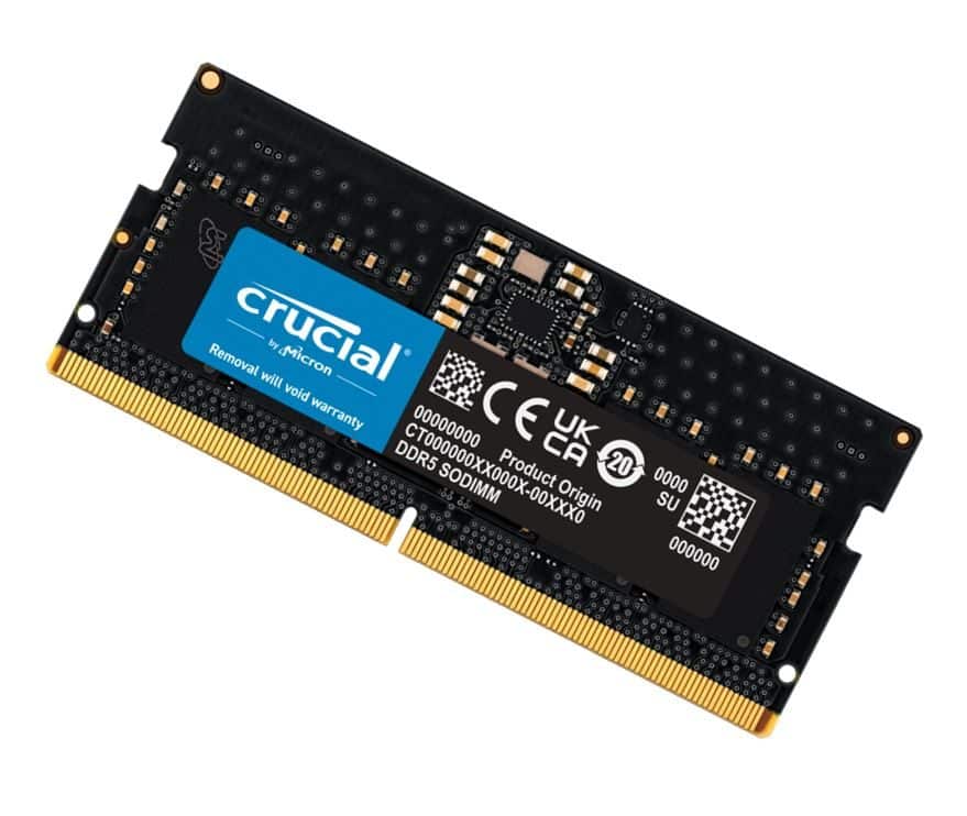 Crucial 32GB (1x32GB) DDR5 SODIMM 5600MHz CL46 Notebook Laptop Memory ~CT32G48C40S5