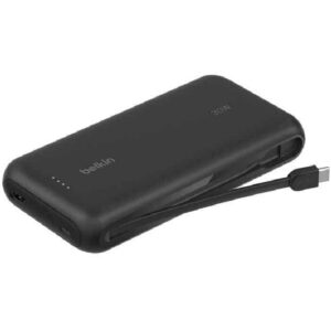 Belkin BoostChargeÂ¬â€ 20K mAh Power Bank With Integrated USB-C Cable - Black (BPB024FQBK),30W, 2xUSB-C, 1x USB-A, CEW $2,500, 2 Years Warranty