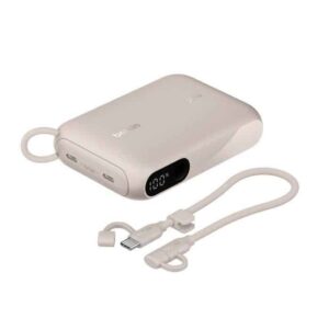 Belkin BoostCharge 10K mAh Power Bank with Display + USB-C to USB-C Cable 60W (15CM) - Sand (BPB027fqSD), 20W, 2x USB-C Ports, 2 Years Warranty
