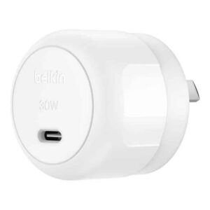 Belkin BoostCharge Compact 30W USB-C PD 3.1 Wall Charger - White (WCA008auWH),Dynamic Power,Safe & Efficient, Compact & Travel-Ready, 2 Years Warranty