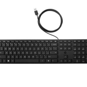 HP Wired 320K Full-Sized Keyboard - Compatible with Windows 10, Desktop PC, Laptop, Notebook USB Plug and Play Connectivity, Easy Cleaning 1YR WTY